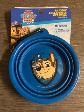 Paw Patrol Blue Silicone Travel Pet Bowl